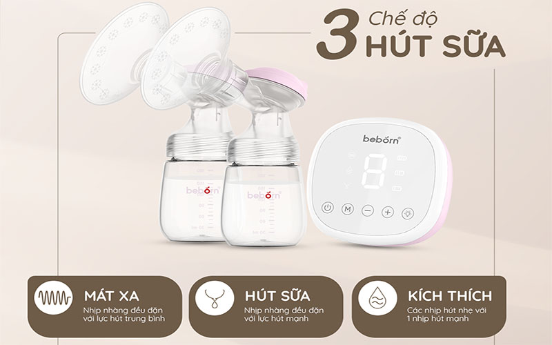Máy hút sữa điện đôi Latteo 5 Beborn BP06TG - Hàng chính hãng