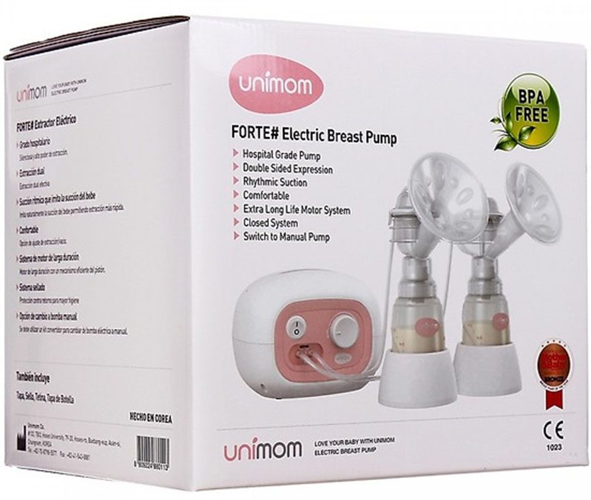 Hộp đóng gói của Máy hút sữa điện đôi Unimom Forte UM880113