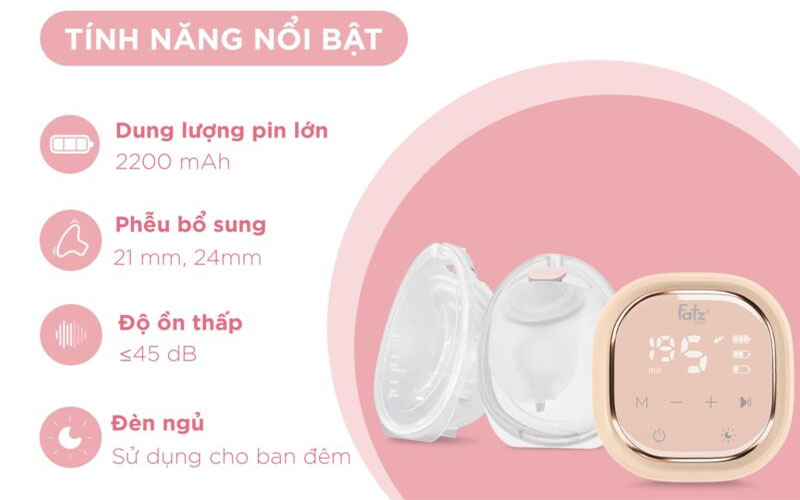 Máy hút sữa điện đôi rảnh tay Fatzbaby Resofree 3 FB1360VN - Hàng chính hãng