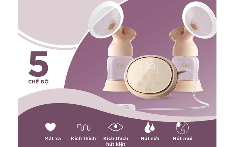 Máy hút sữa điện đôi và hút mũi Fatzbaby Resonance 8 FB1298BT - Hàng chính hãng