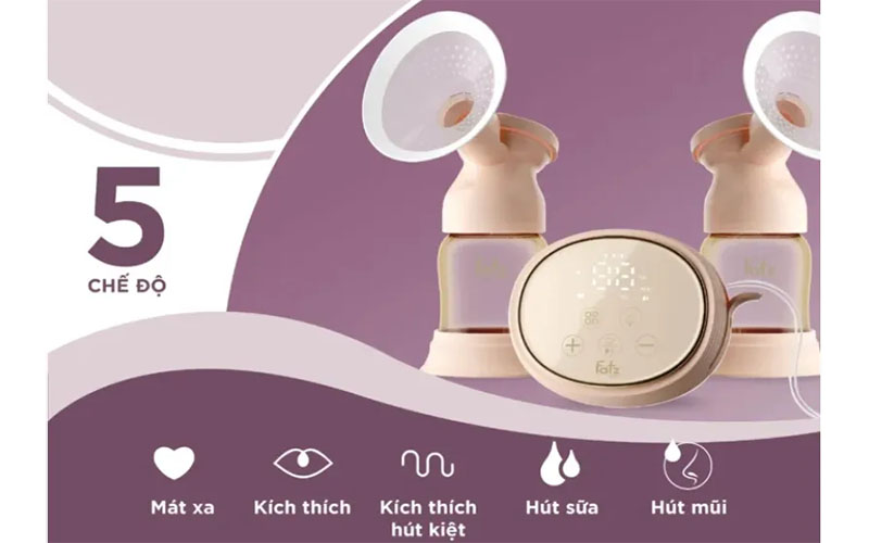 Máy hút sữa điện đôi và hút mũi Resonance 8 Plus Fatzbaby FB1299BT - Hàng chính hãng