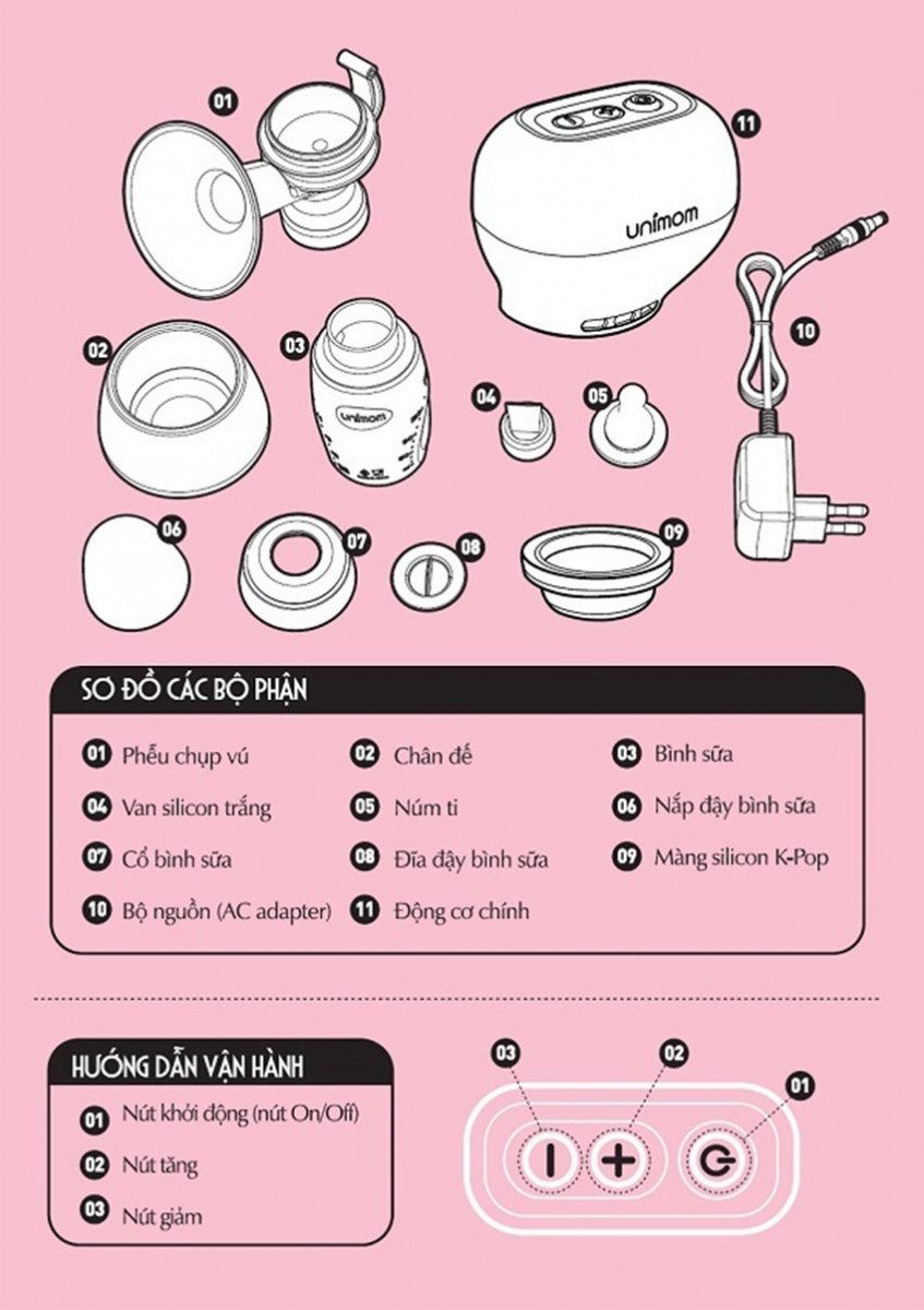 Chi tiết của Máy hút sữa điện đơn Unimom K-pop UM871098