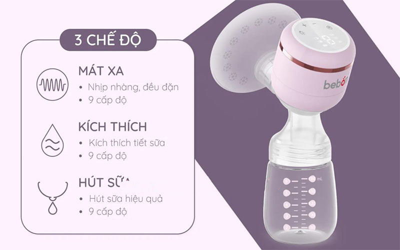 Máy hút sữa điện không dây Beborn Senza 1 PBP01HB - Hàng chính hãng
