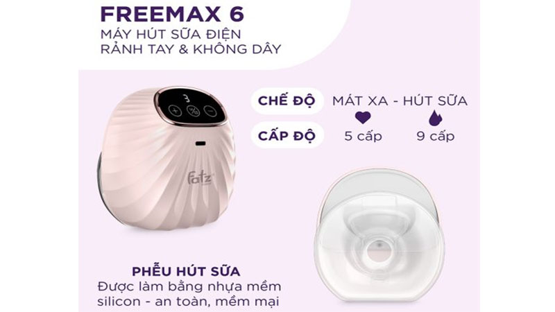 Máy hút sữa điện rảnh tay Freemax 6 Fatzbaby FB1211MX - Hàng chính hãng