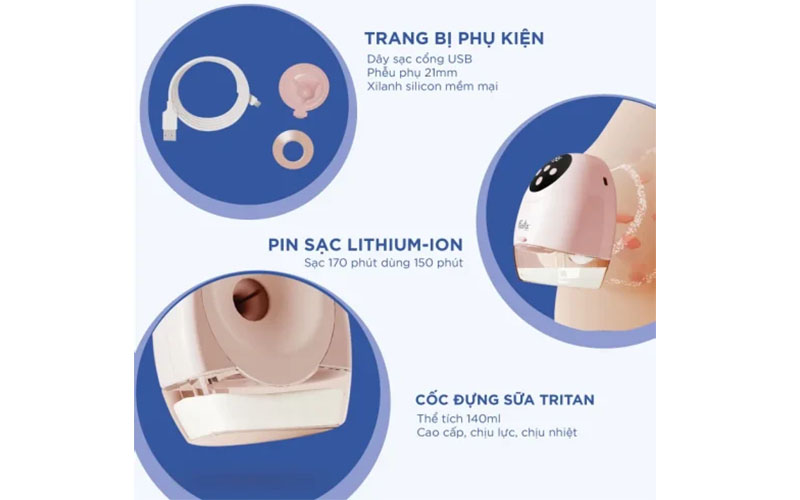 Máy hút sữa điện rảnh tay Freepro 2 Fatzbaby FB1277VN - Hàng chính hãng