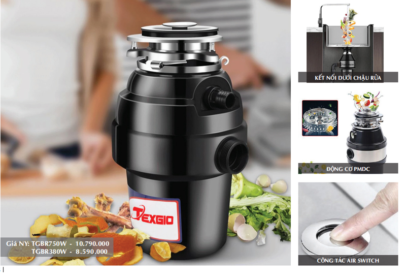 Máy hủy rác Texgio TGBR380W - Hàng chính hãng