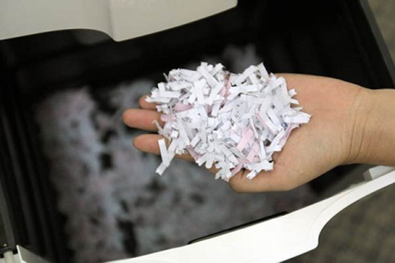 Dòng máy hủy kiểu vụn với kích cỡ mảnh vụn sau hủy 2 x 10mm