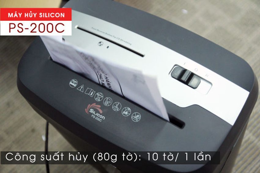 Khe hủy giấy của máy hủy tài liệu Silicon PS-200C