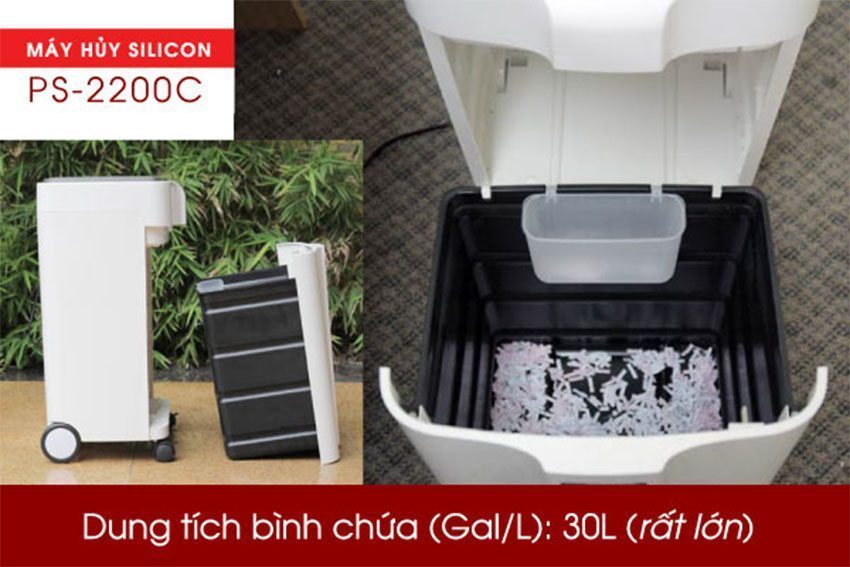 Thùng chứa rác của máy hủy tài liệu Silicon PS-2200C