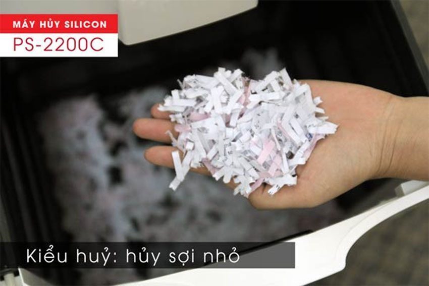 Máy hủy tài liệu Silicon PS-2200C với kiểu hủy sợi nhỏ