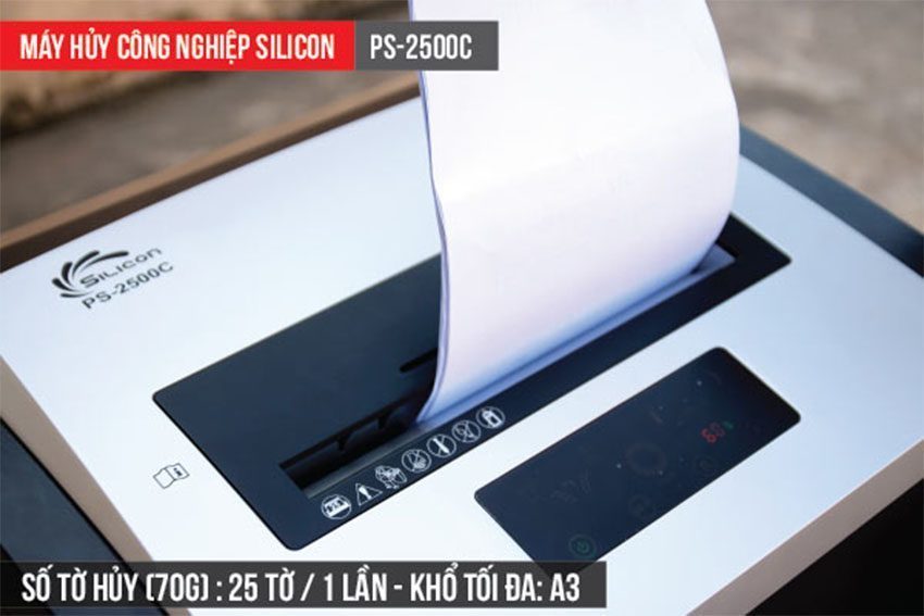 Máy hủy tài liệu công nghiệp Silicon PS-2500C - Hàng chính hãng