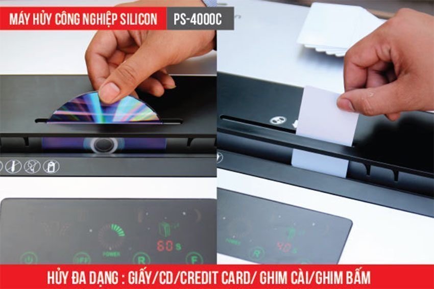 Máy hủy tài liệu công nghiệp Silicon PS-4000C - Hàng chính hãng
