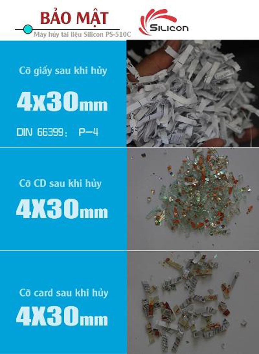 Máy hủy công nghiệp Silicon PS-510C - Hàng chính hãng