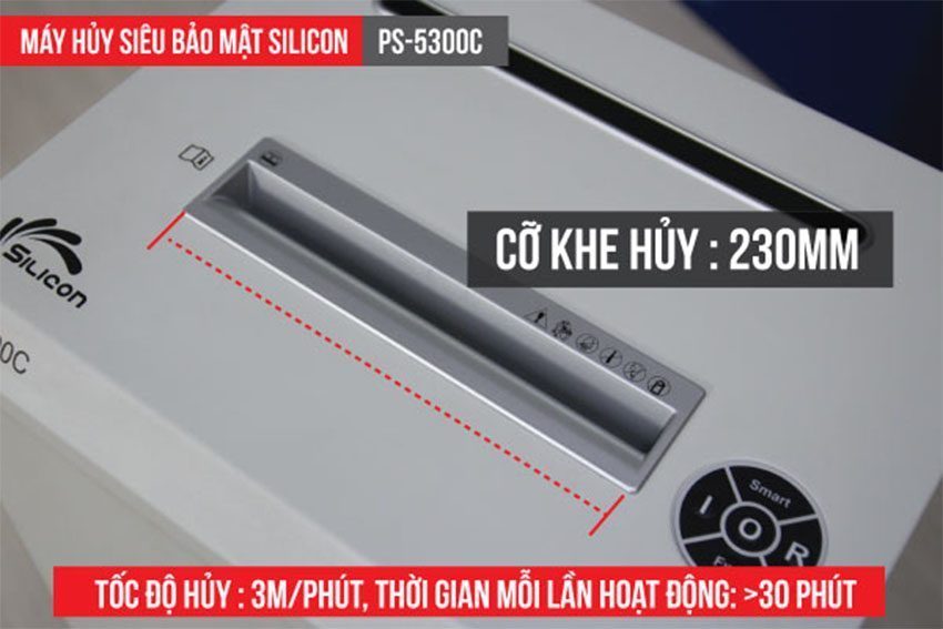 Máy hủy tài liệu Silicon PS-5300C - Hàng chính hãng