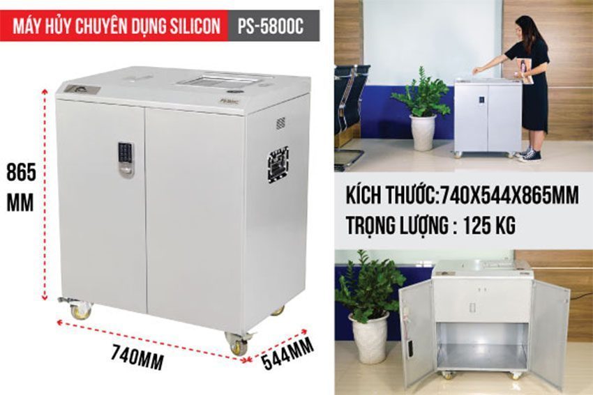 Máy hủy tài liệu Silicon PS-5800C - Hàng chính hãng