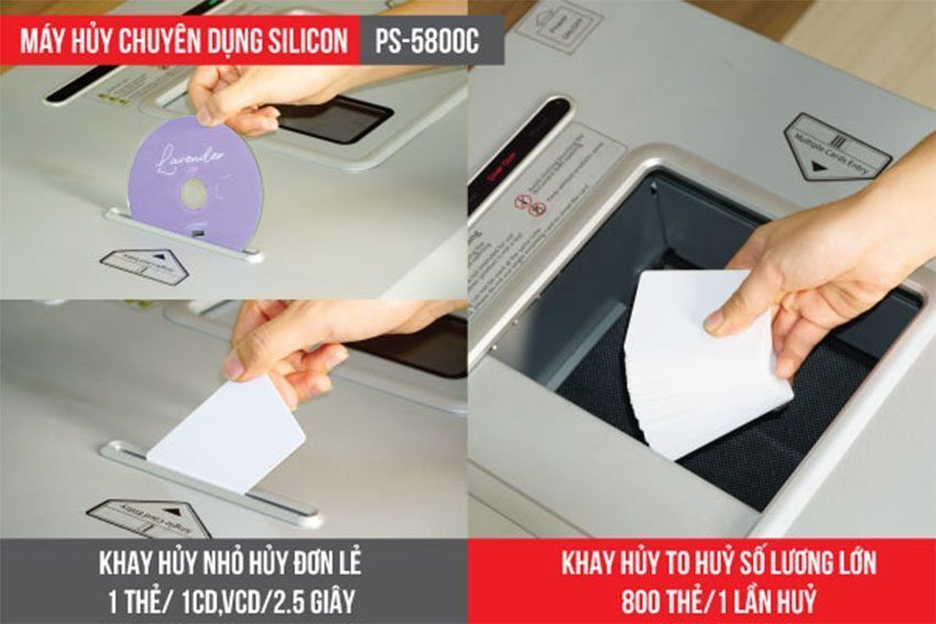Máy hủy tài liệu Silicon PS-5800C - Hàng chính hãng