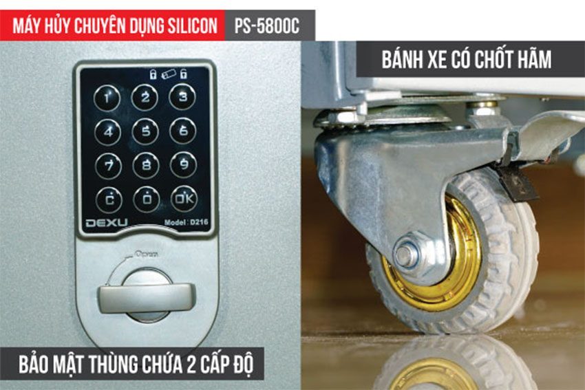 Máy hủy tài liệu Silicon PS-5800C - Hàng chính hãng