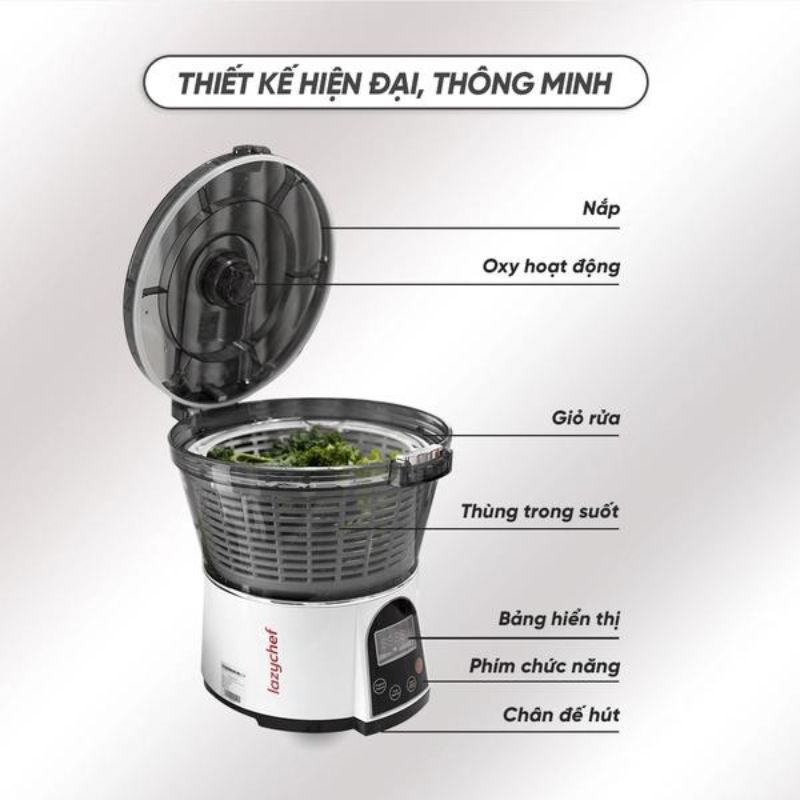 Thiết kế của máy khử khuẩn thực phẩm Lazychef LC-01RR
