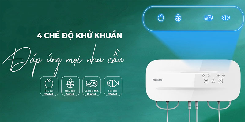 Máy khử khuẩn thực phẩm Nagakawa NAG3904 - Hàng chính hãng