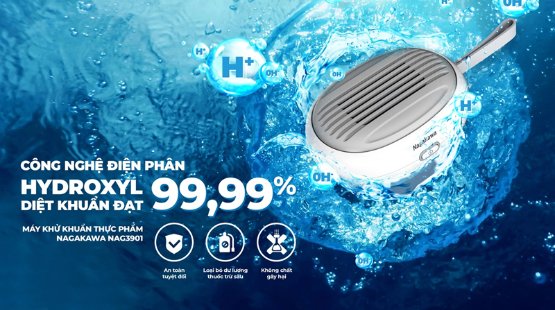Máy khử khuẩn thực phẩm Nagakawa NAG3901 - Hàng chính hãng