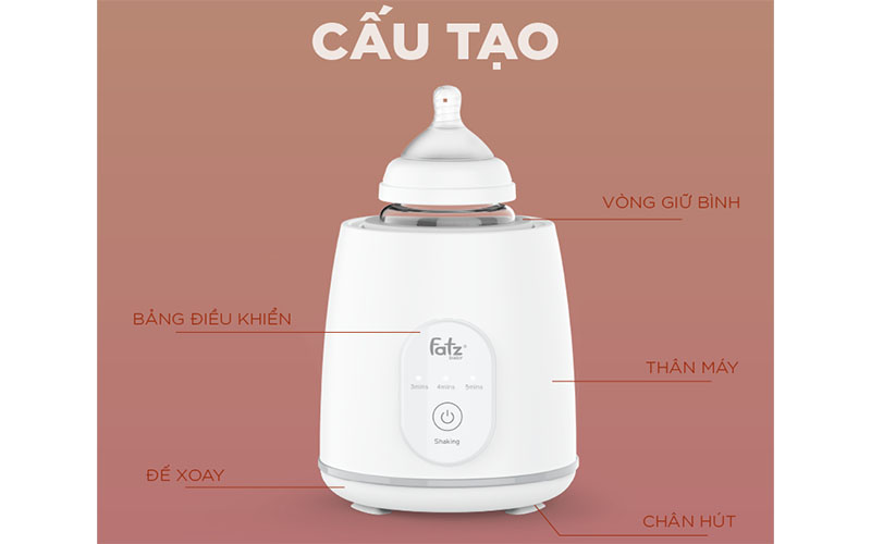 Máy lắc bình sữa điện tử Shake 1 Fatzbaby FB3910HB - Hàng chính hãng