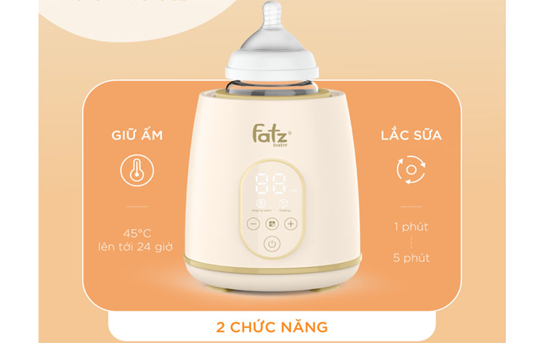 Máy lắc và giữ ấm bình sữa điện tử Shake 2 Fatzbaby FB3911HB - Hàng chính hãng