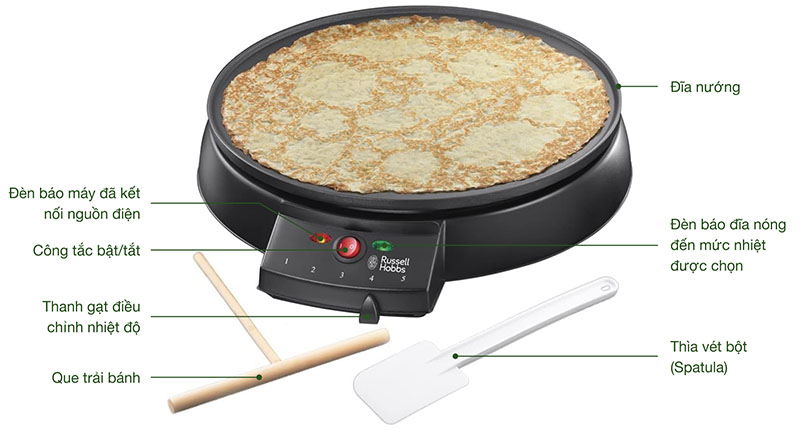 Máy làm bánh crepe Russell Hobbs 20920-56 Fiesta - Hàng chính hãng