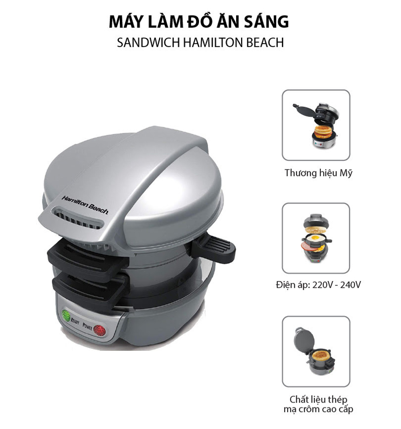 Máy làm bánh Hamilton Beach 25475-SAU - Hàng chính hãng