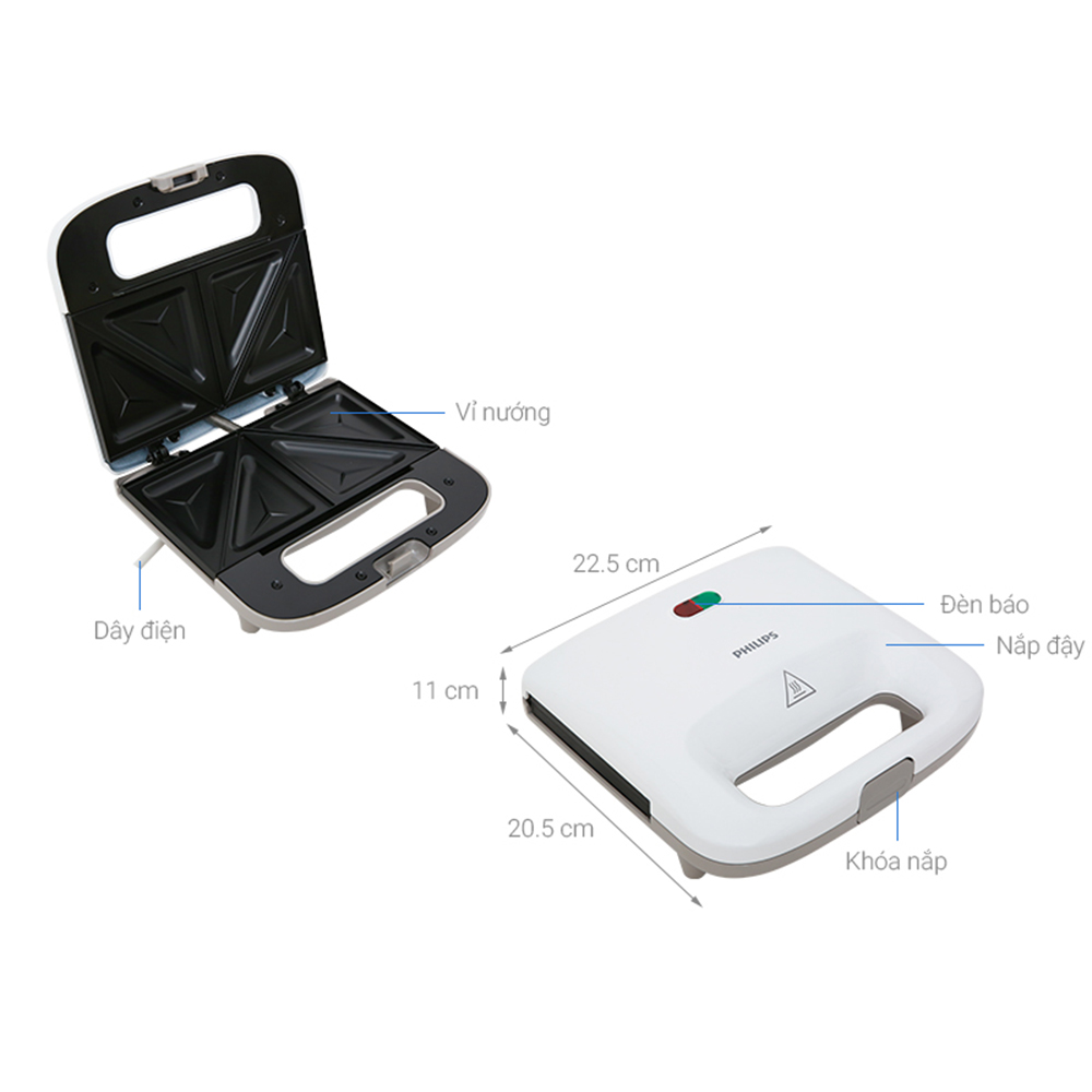 Máy làm bánh hotdog Philips HD2393 - Công suất 820W