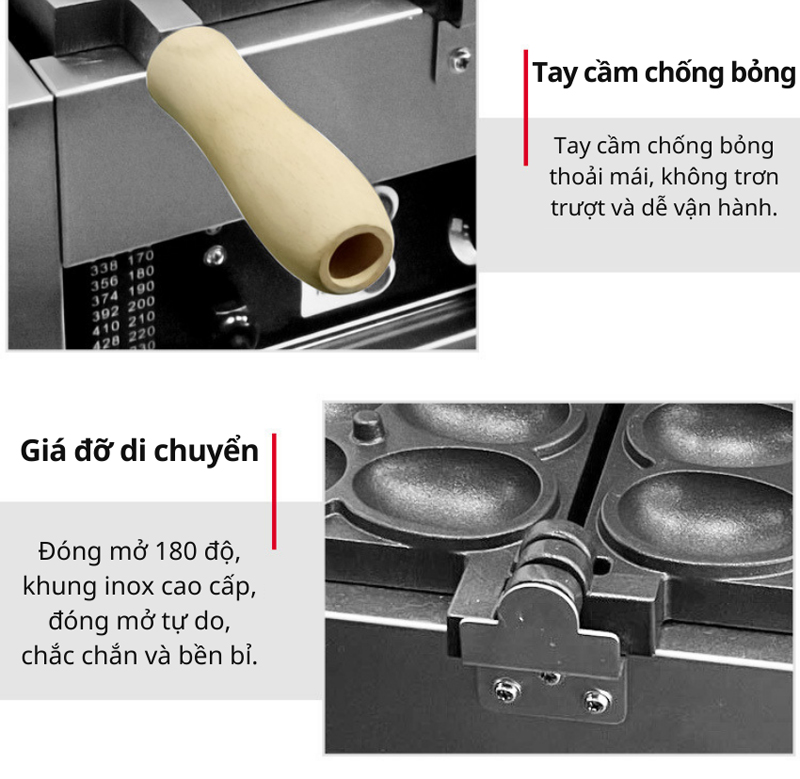 Máy làm bánh hình quả trứng gà 12 cái - Hàng chính hãng