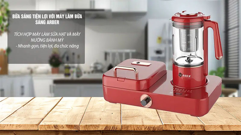 Máy làm bữa sáng Arber GDTT01 RED/GREEN - Hàng chính hãng