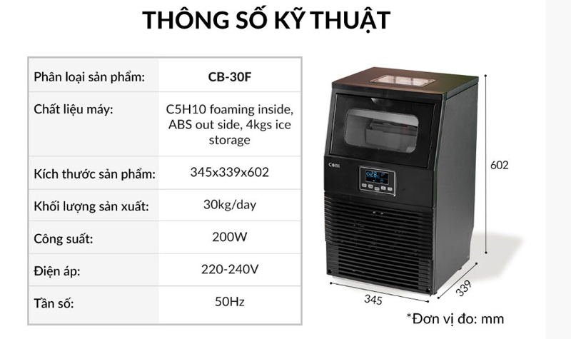 Máy làm đá công nghiệp Cobi CB-30F (341723) - Hàng chính hãng