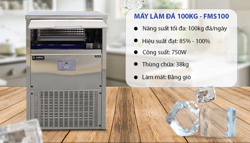 Máy làm đá viên 100kg Fushima FSM100 - Hàng chính hãng