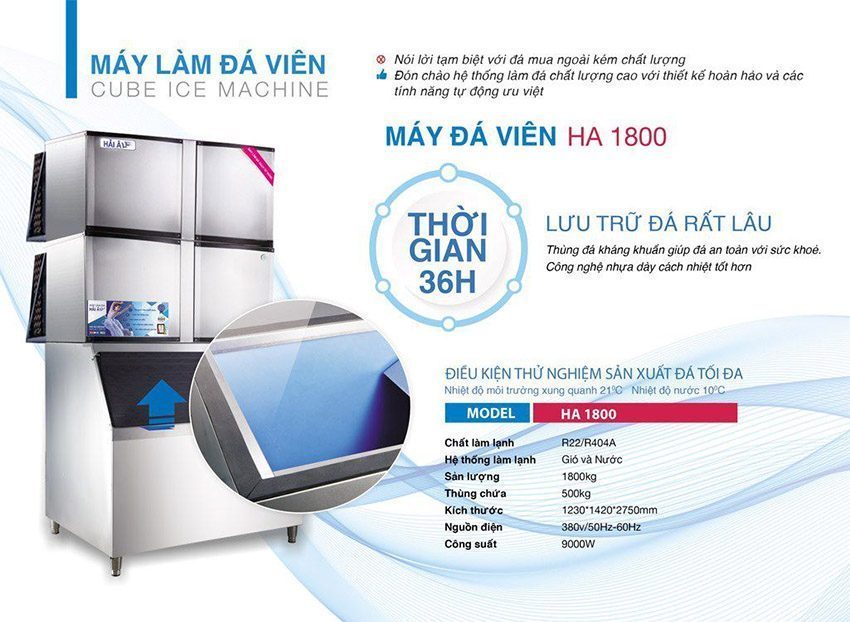 Máy làm đá viên Hải Âu HA-1800 - Hàng chính hãng