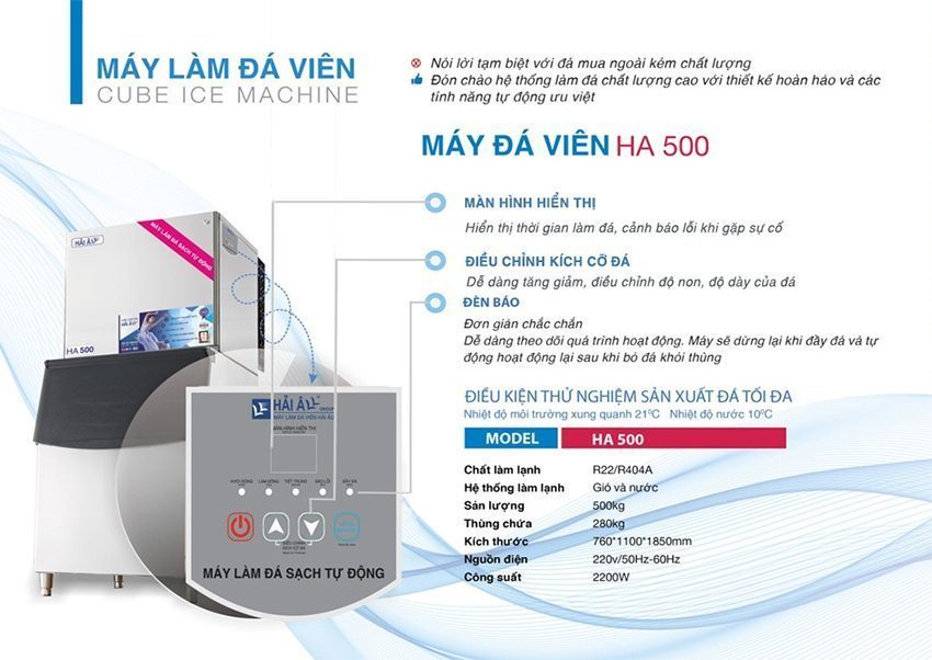 Chức năng của máy làm đá viên Hải Âu HA-500