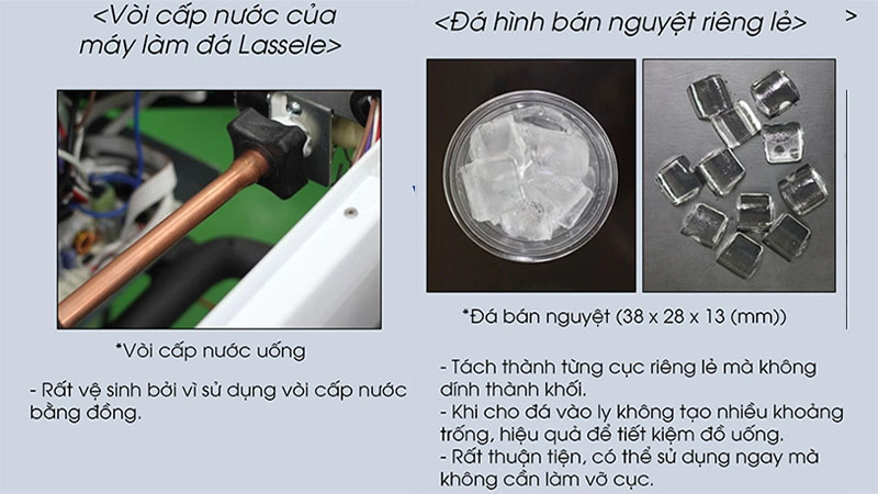 Máy làm đá viên Lassele LMI-500A - Hàng chính hãng