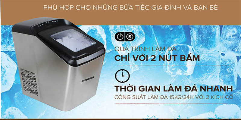 Máy làm đá viên Tiross TS9352 - Hàng chính hãng