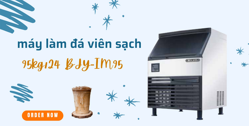 Máy làm đá viên Berjaya BJY-IM95 thiết kế thùng chứa lớn, có khả năng dự trữ 40kg đá sạch