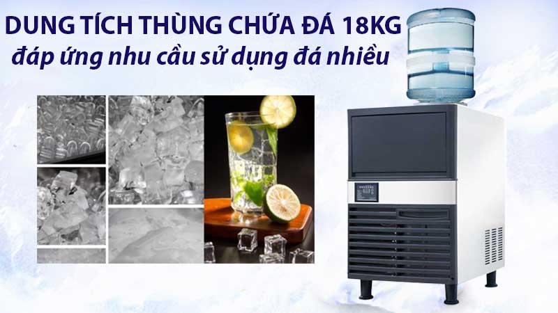 Dung tích thùng chứa đá của Máy làm đá viên công nghiệp Snooker SK-120PT