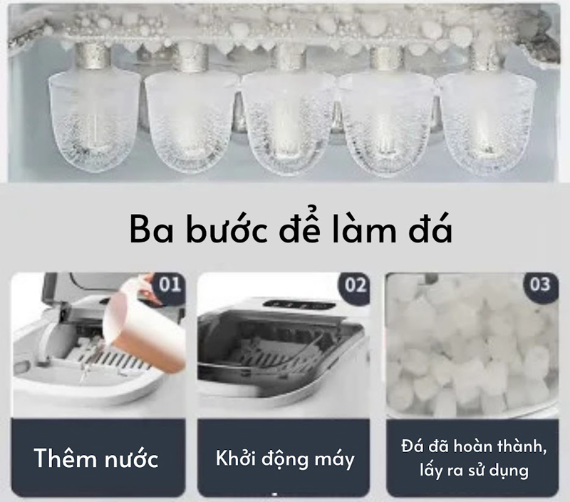 Máy làm đá viên mini Fujihome IM1218 - Hàng chính hãng