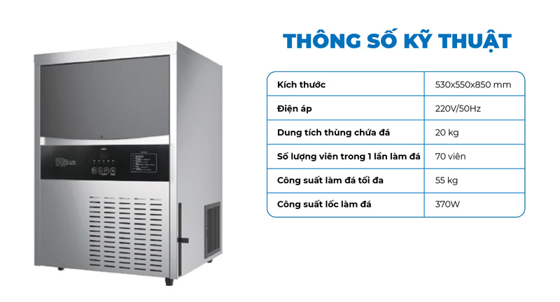 Máy làm đá công nghiệp Yubann YB-TH120B - Hàng chính hãng