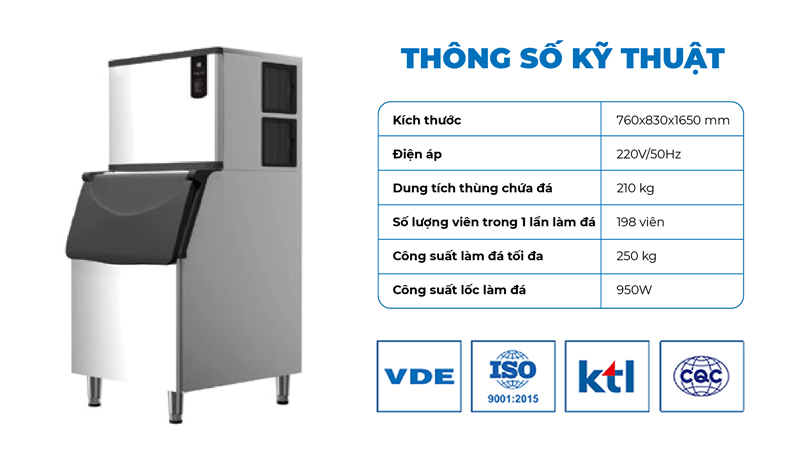 Máy làm đá công nghiệp Yubann YB-TH500 - Hàng chính hãng