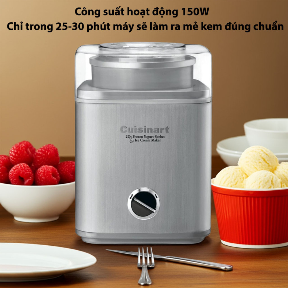 Máy làm kem mini Cuisinart ICE-30BCHK 2 lít - Hàng chính hãng