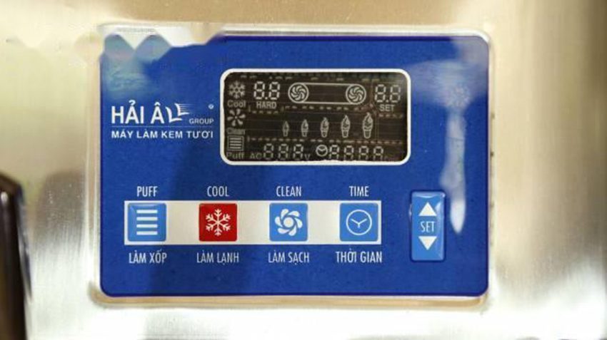 Bảng điều khiển của máy làm kem tươi Hải Âu HAK 313