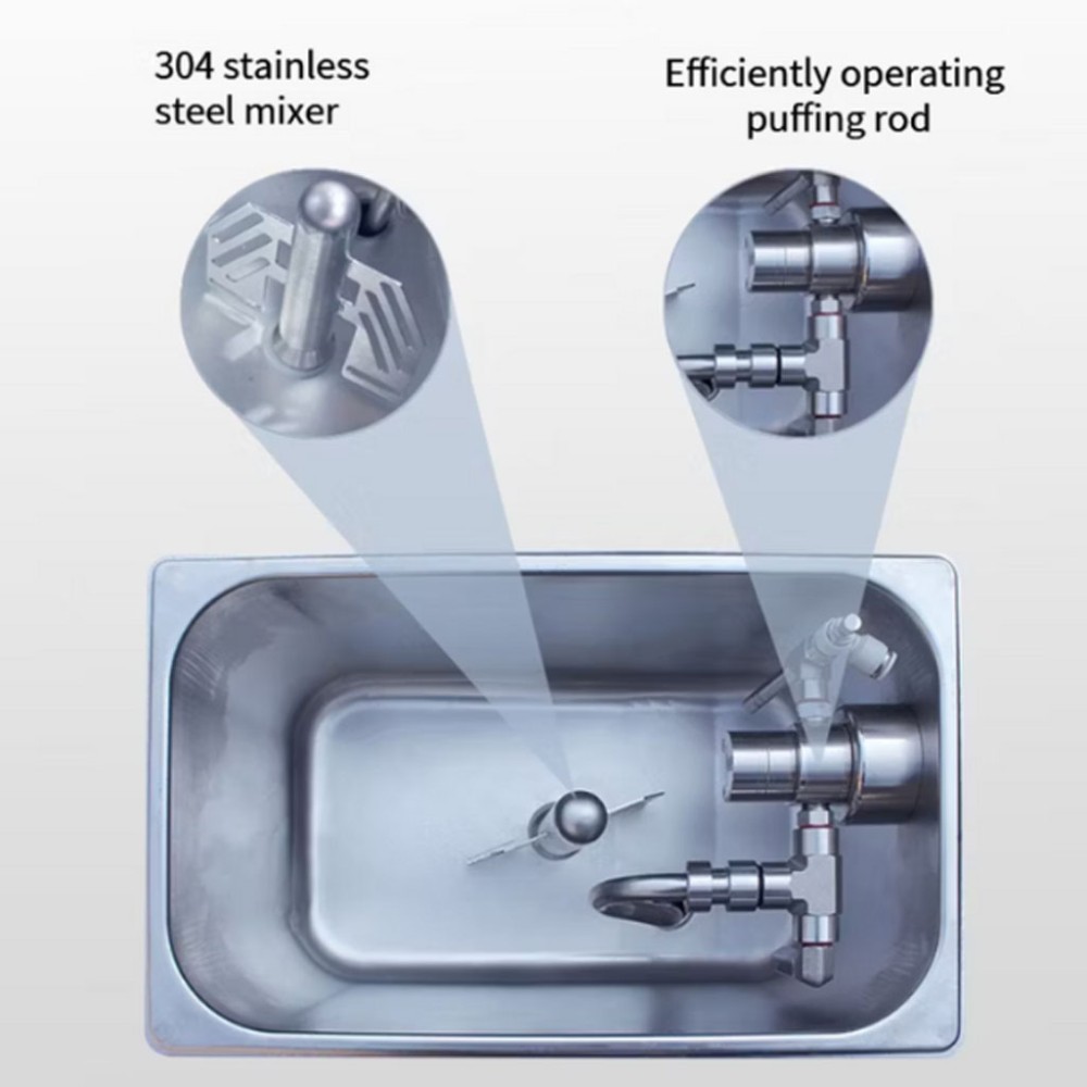 Máy được làm từ chất liệu inox 304, an toàn cho sức khỏe