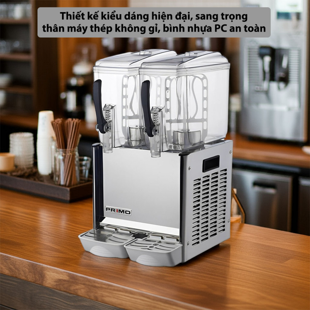 Máy làm lạnh nước trái cây 2 ngăn Primo 0200602381 thiết kế sang trọng, chất liệu bền đẹp