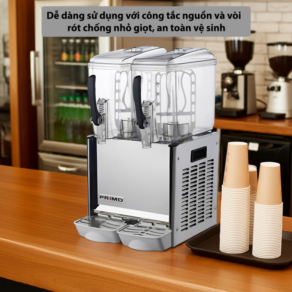 Máy làm lạnh nước trái cây 2 ngăn Primo 0200602381 điều khiển đơn giản dễ sử dụng máy