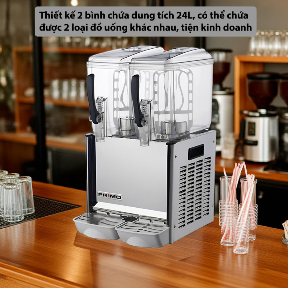Máy làm lạnh nước trái cây 2 ngăn Primo 0200602381 dung tích bình chứa phù hợp mục đích kinh doanh