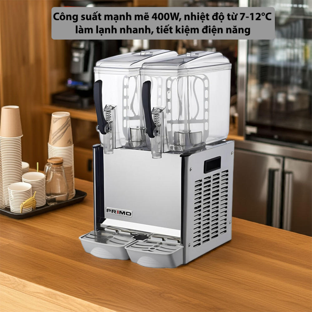Máy làm lạnh nước trái cây 2 ngăn Primo 0200602381 công suất mạnh mẽ làm lạnh nhanh chóng