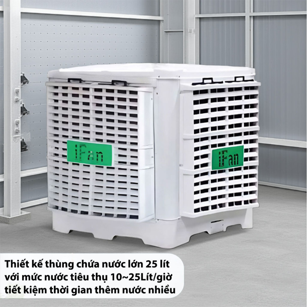 Máy làm mát cố định công nghiệp iFan FAB-18CT thiết kế thùng chứa nước lớn, mức tiêu thụ nước thấp, tiết kiệm thời gian thêm nước
